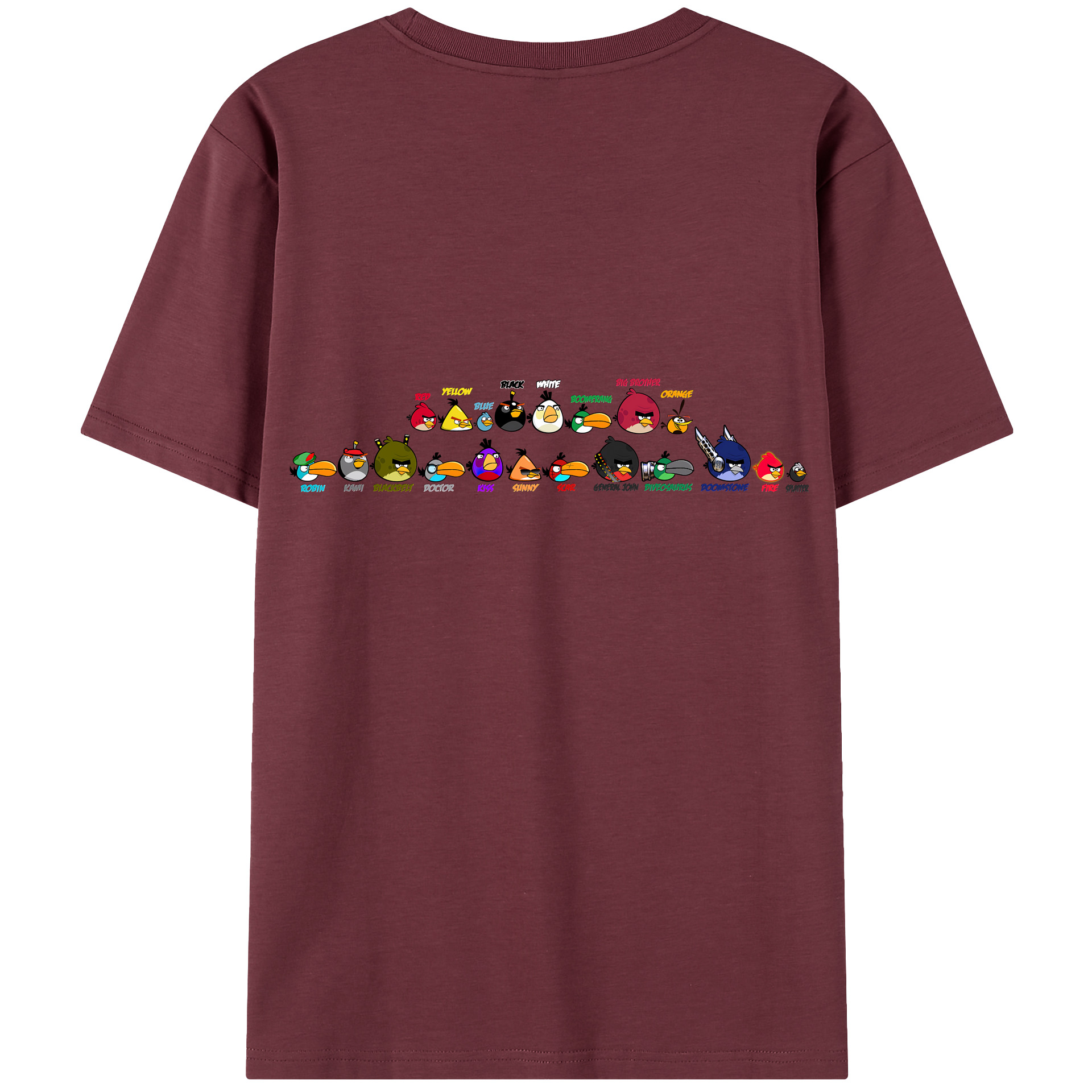 （画像用） Angry Birds アングリーバード 綿100％半袖Tシャツ（背面プリント）